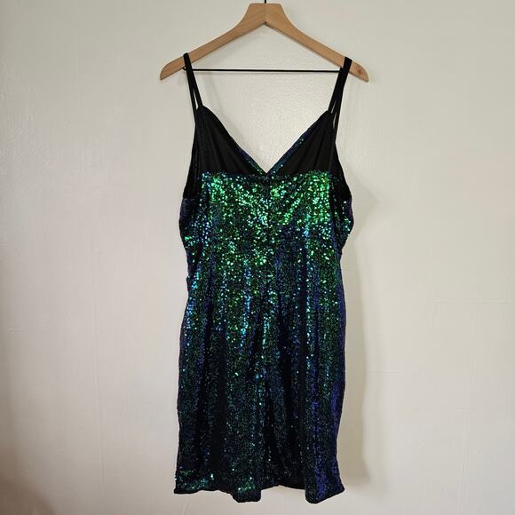 Grace Karin Green and Blue Sequin Dress - Picture 9 of 12
